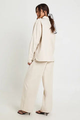 Chambray Slouchy Wide Leg Trousers