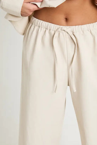 Chambray Slouchy Wide Leg Trousers