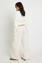 Wide Leg Linen Look Trouser
