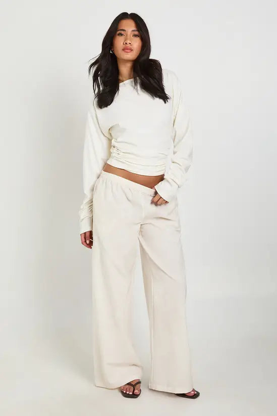 Wide Leg Linen Look Trouser