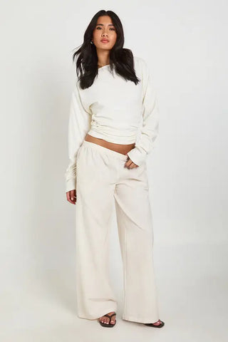 Wide Leg Linen Look Trouser