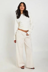 Wide Leg Linen Look Trouser
